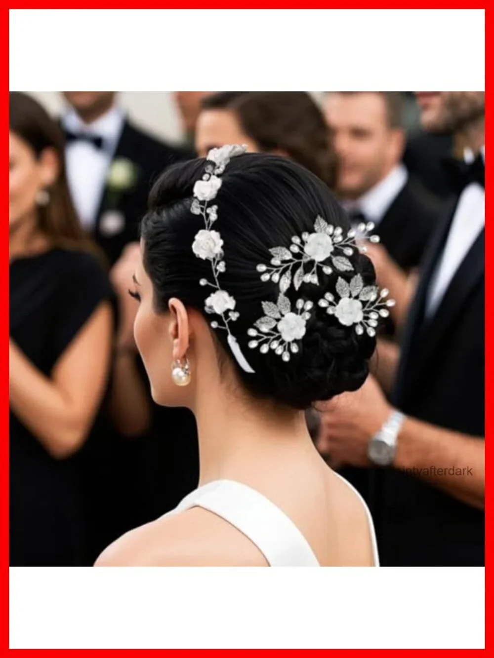 Crystal Pearl Hair Comb Set 4 Pieces Bridal Hair Pins Rhinestone
